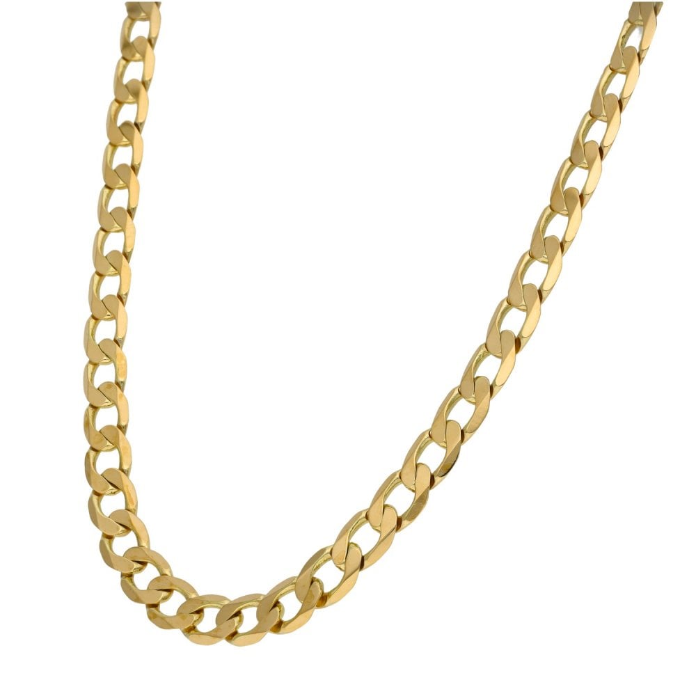 Gents 9ct Yellow Gold Curb Chain - 22" - 34.9g