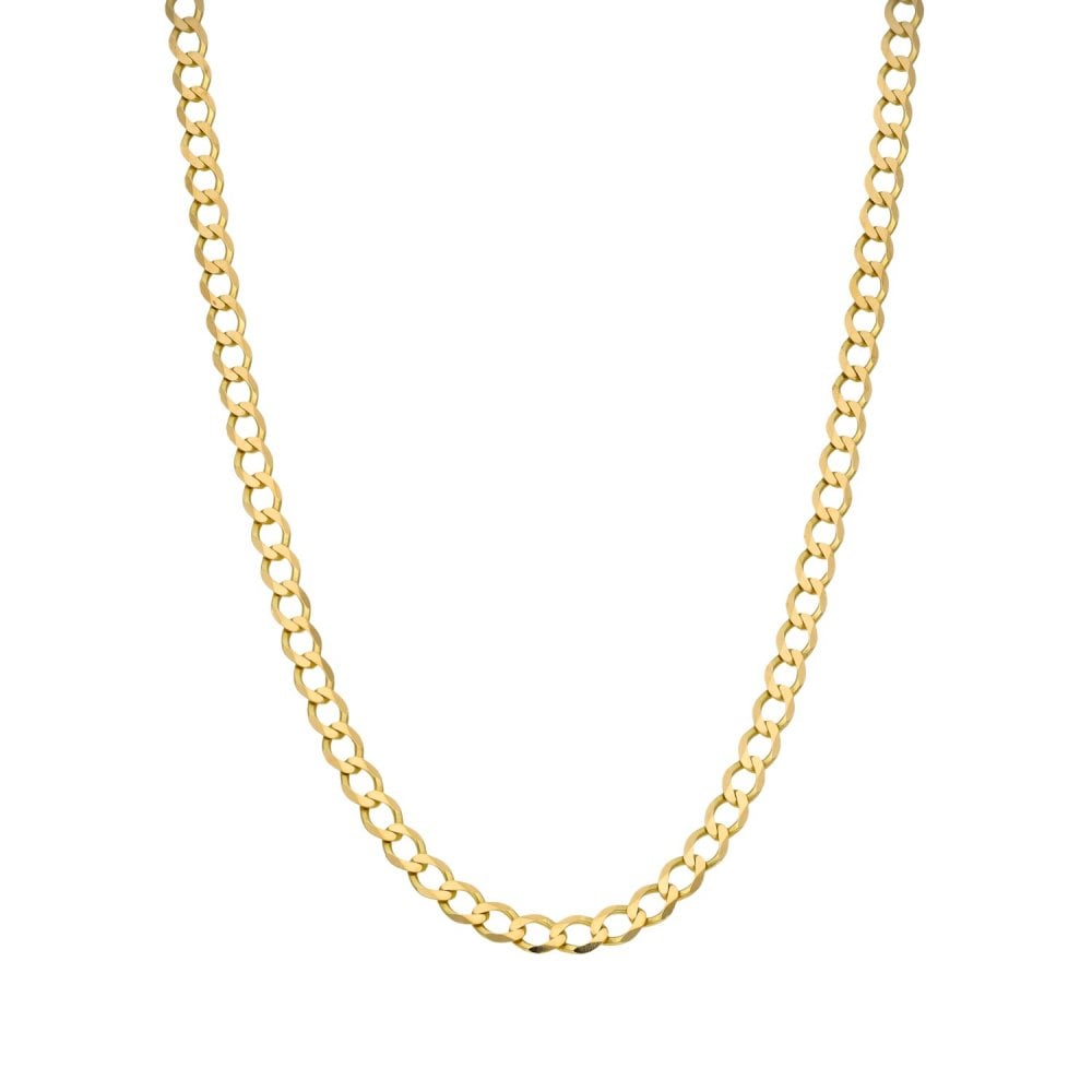 9ct Yellow Gold Curb Chain - 18" - 5.4g