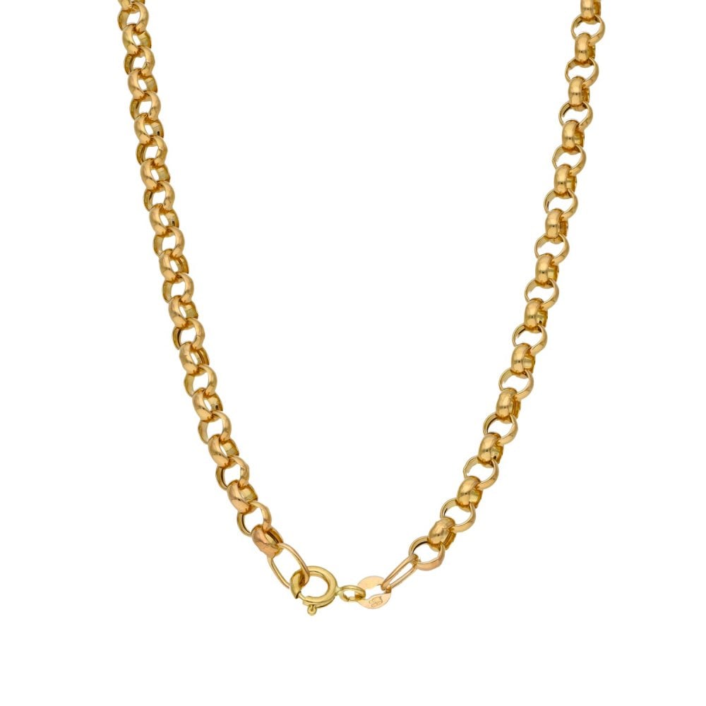 9ct Yellow Gold Round Belcher Chain - 18" - 6.8g