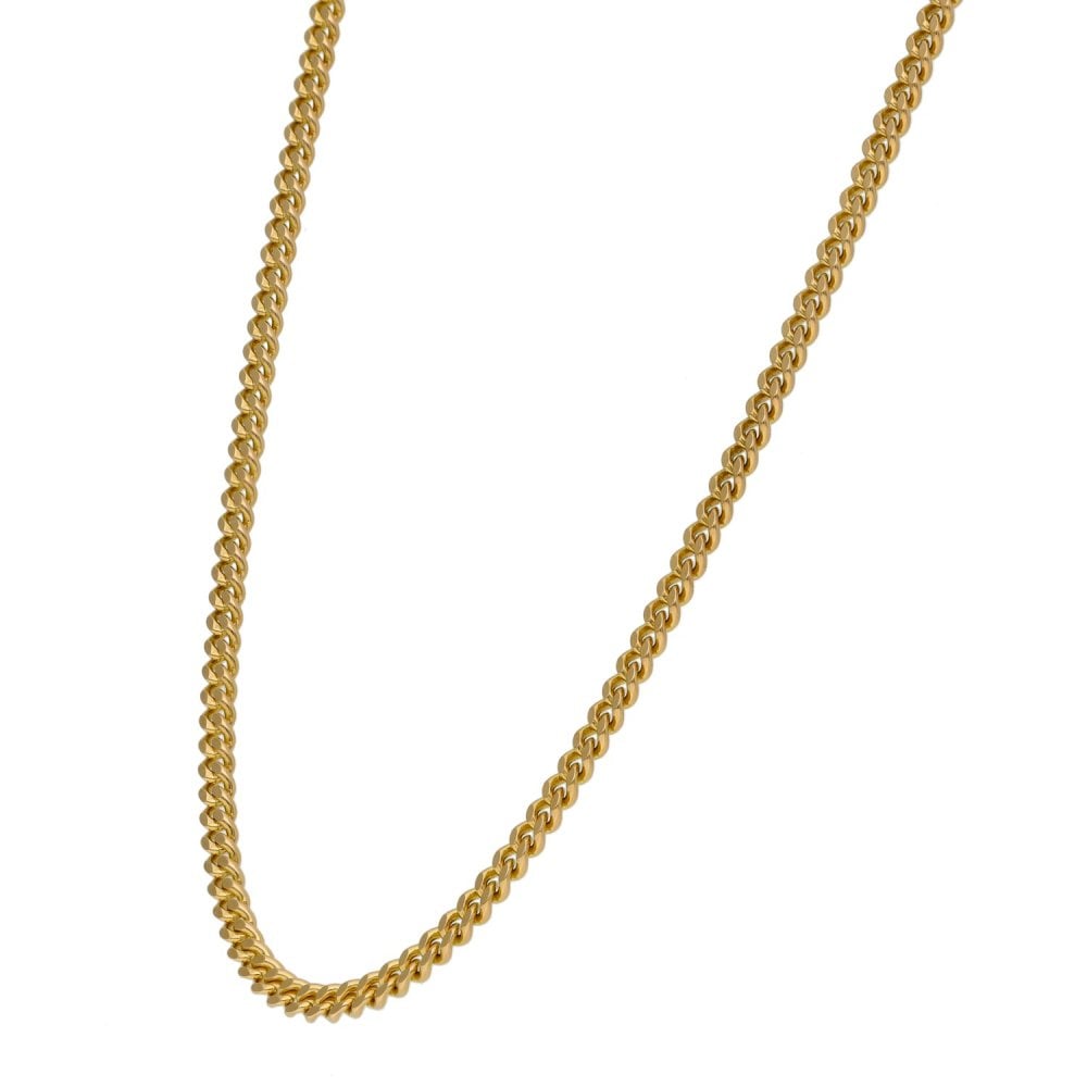 Gents 9ct Yellow Gold Heavy Fine Curb Chain - 23" - 11.0g