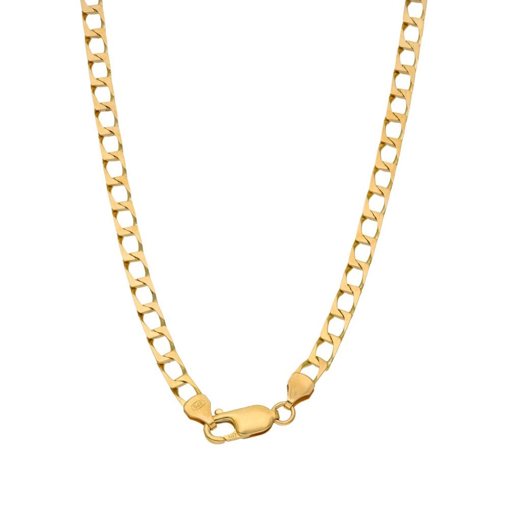 9ct Yellow Gold Curb Chain - 16" - 11.7g