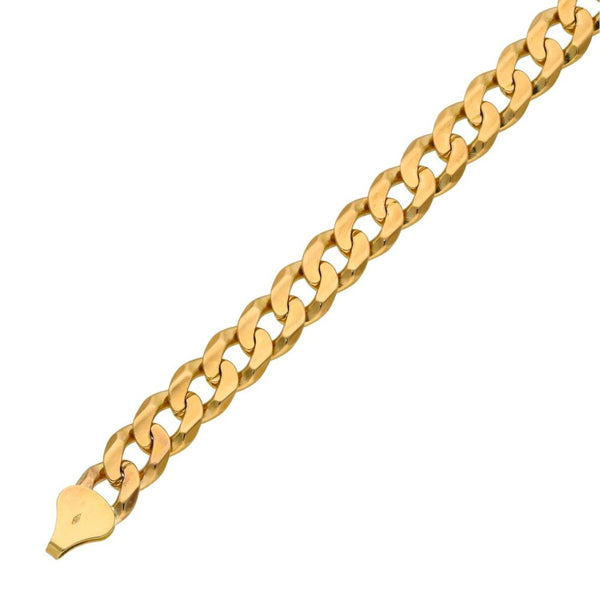 Ladies 9ct Yellow Gold Curb Bracelet - 7" - 16.1g