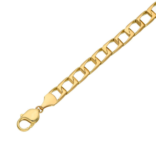 Gents 9ct Yellow Gold Curb Bracelet - 9" - 17.5g