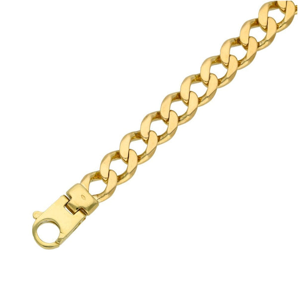 Gents 9ct Yellow Gold Curb Bracelet - 9" - 34.9g