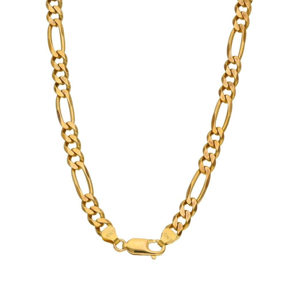 Gents 9ct Yellow Gold Figaro Necklace - 20" - 22.5g