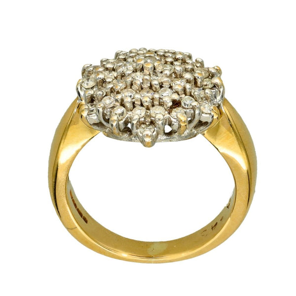 Ladies 9ct Yellow Gold Diamond Cluster Ring - 0.43ct