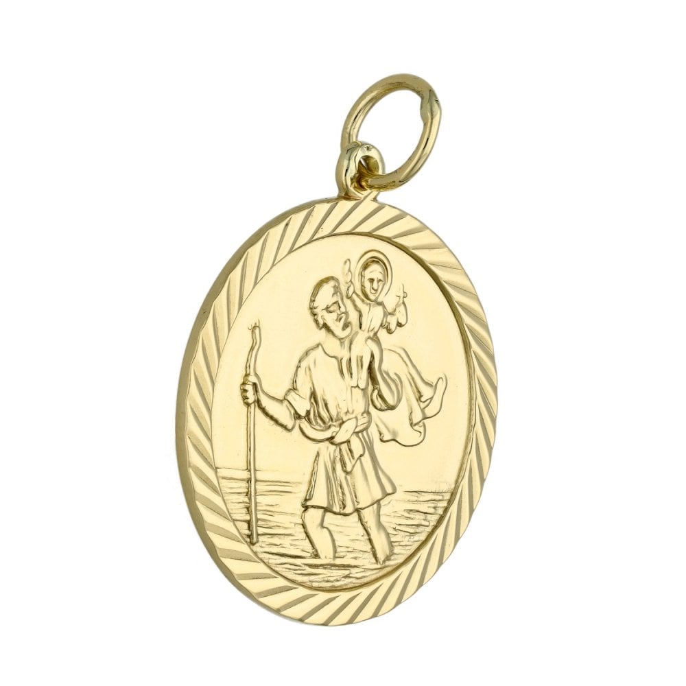 Gents 9ct Yellow Gold St. Christopher Pendant - 5.1g