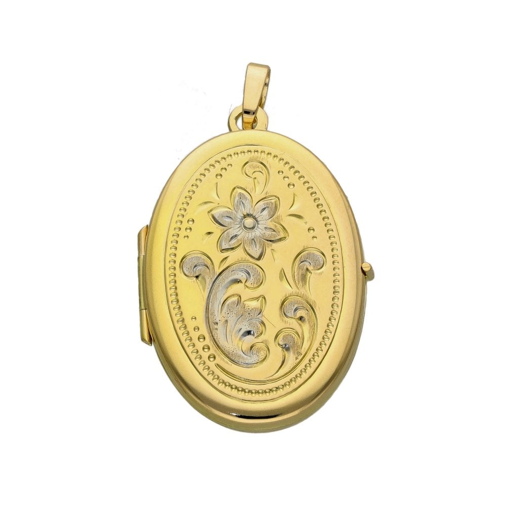 Ladies 9ct Multi-Tone Gold Flower Locket - 3.3g