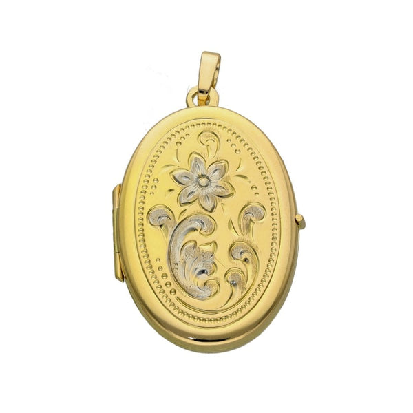 Ladies 9ct Multi-Tone Gold Flower Locket - 3.3g