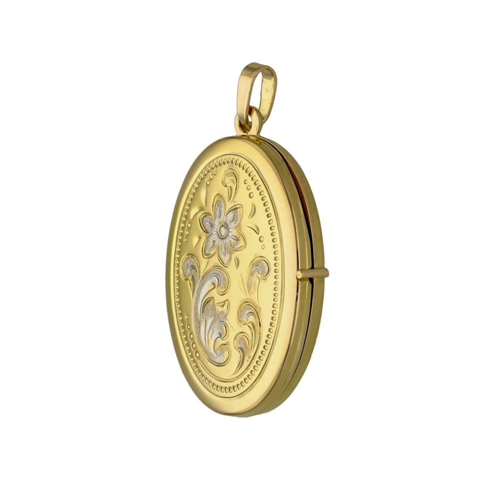 Ladies 9ct Multi-Tone Gold Flower Locket - 3.3g