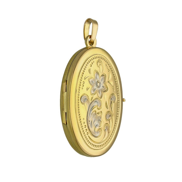 Ladies 9ct Multi-Tone Gold Flower Locket - 3.3g