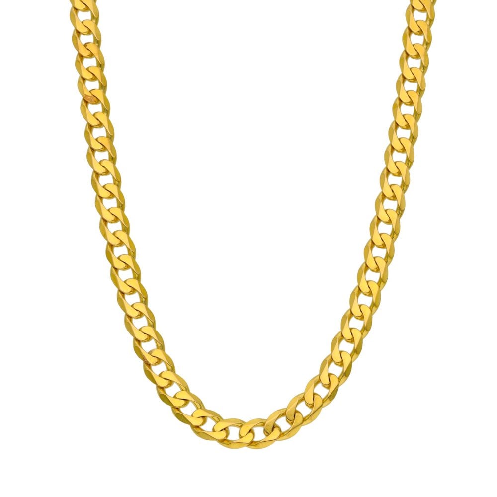9ct Yellow Gold Curb Chain - 18" - 21.7g