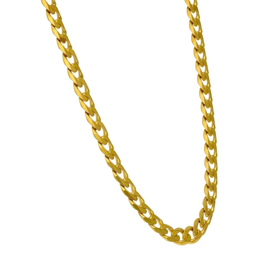 9ct Yellow Gold Curb Chain - 18" - 21.7g