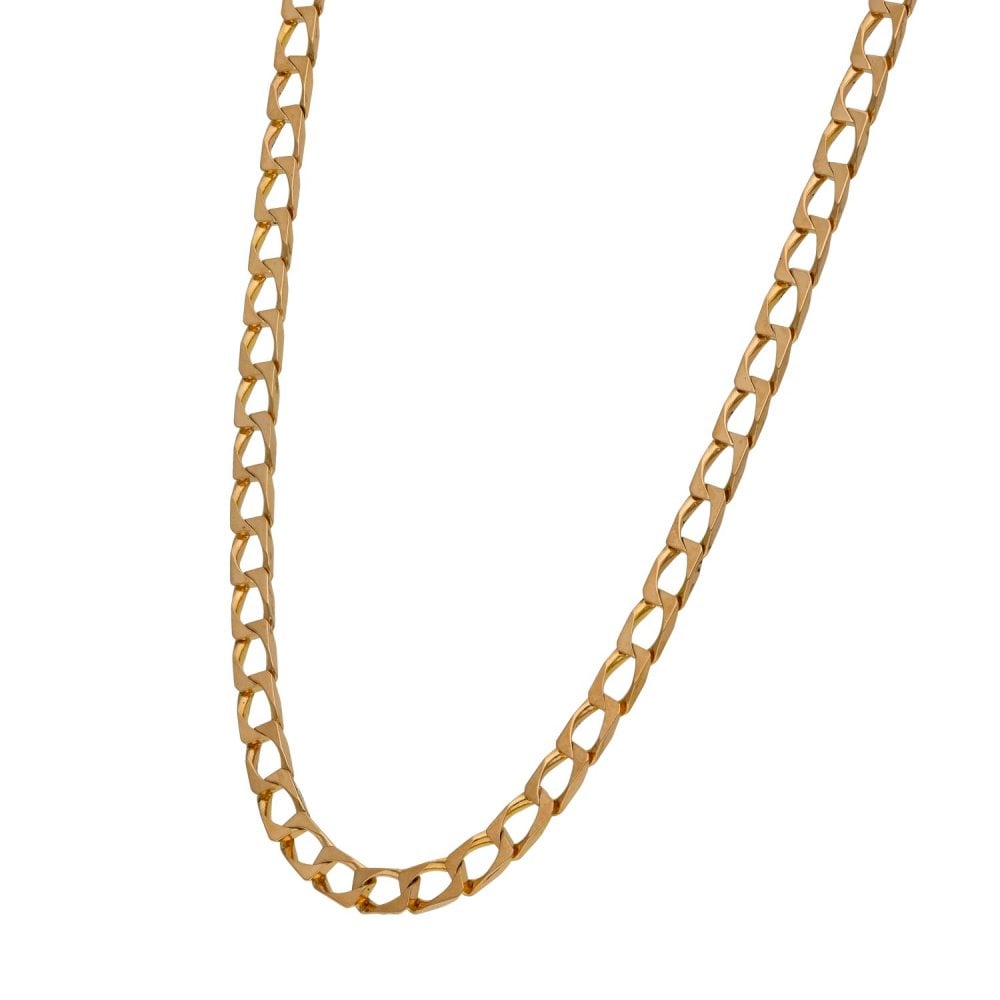 Gents 9ct Yellow Gold Open Curb Chain - 20" - 13.4g