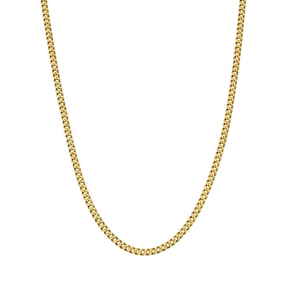 Ladies 9ct Yellow Gold Curb Necklace - 18" - 2.9g