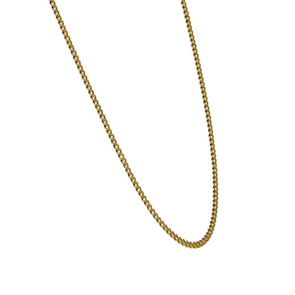 Ladies 9ct Yellow Gold Curb Necklace - 18" - 2.9g