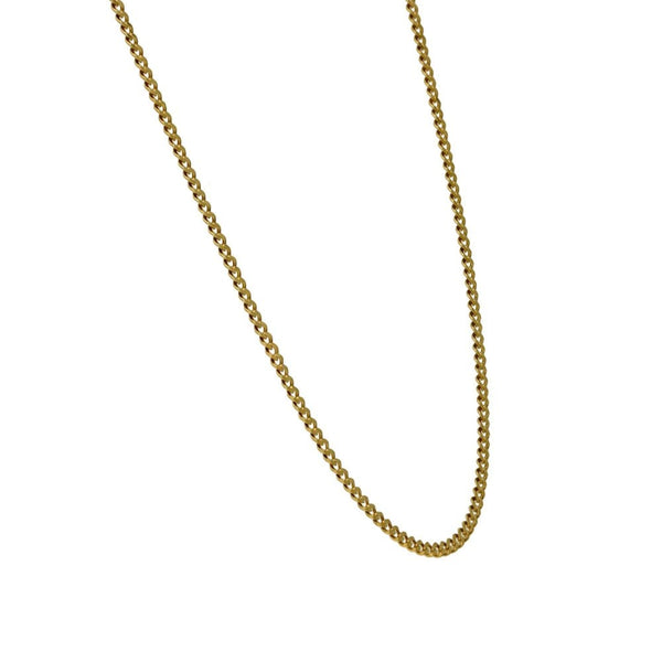 Ladies 9ct Yellow Gold Curb Necklace - 18" - 2.9g