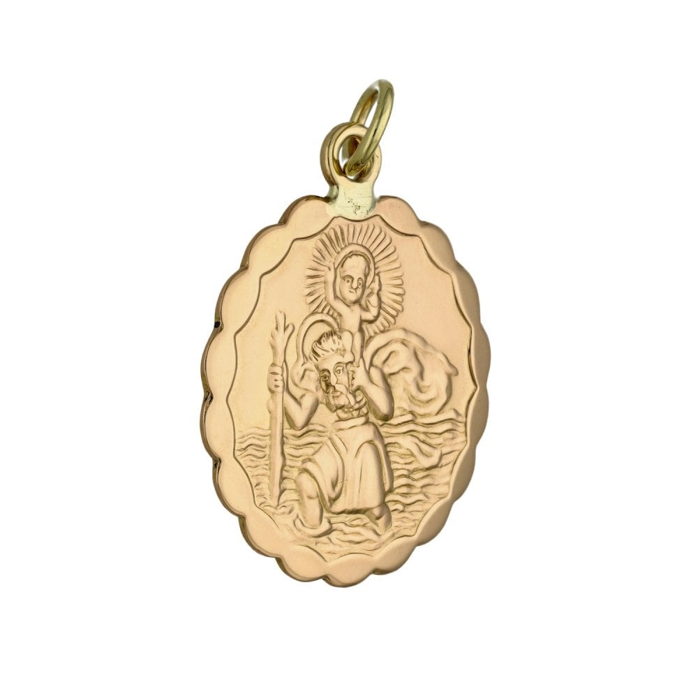 Gents 9ct Yellow Gold St. Christopher Pendant - 4.5g
