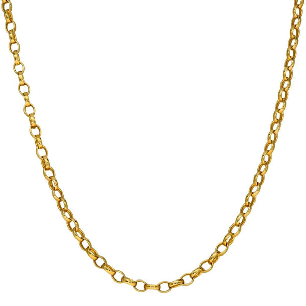 Ladies 9ct Yellow Gold Belcher Necklace - 21" - 10.5g