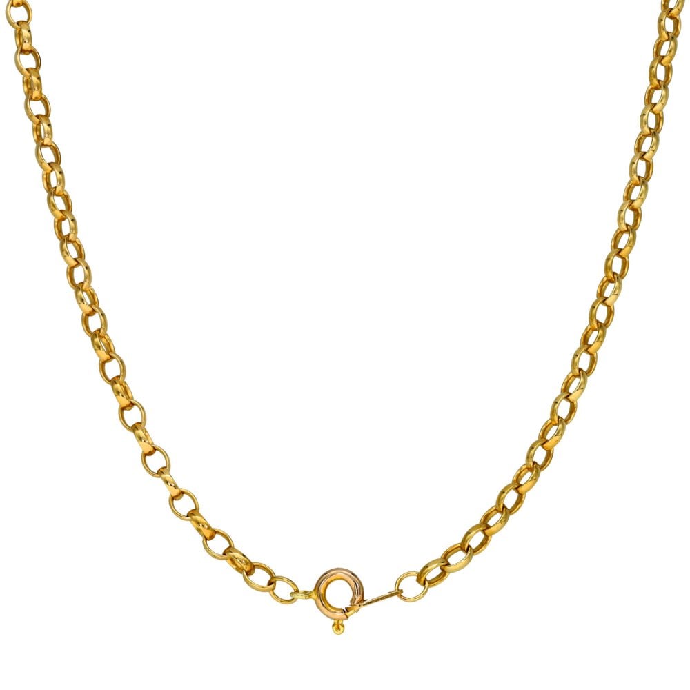 Ladies 9ct Yellow Gold Belcher Necklace - 21" - 10.5g