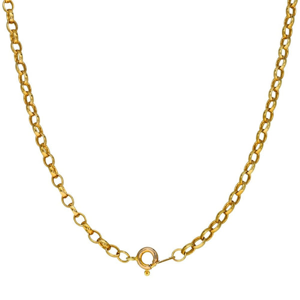 Ladies 9ct Yellow Gold Belcher Necklace - 21" - 10.5g