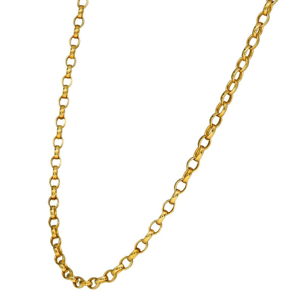 Ladies 9ct Yellow Gold Belcher Necklace - 21" - 10.5g