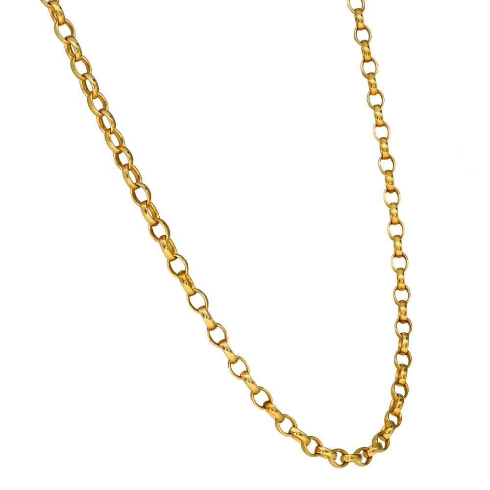 Ladies 9ct Yellow Gold Belcher Necklace - 21" - 10.5g