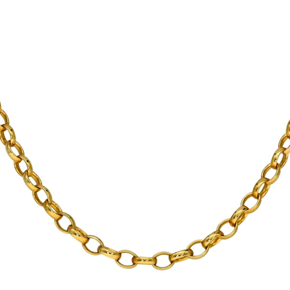 Ladies 9ct Yellow Gold Belcher Necklace - 21" - 10.5g