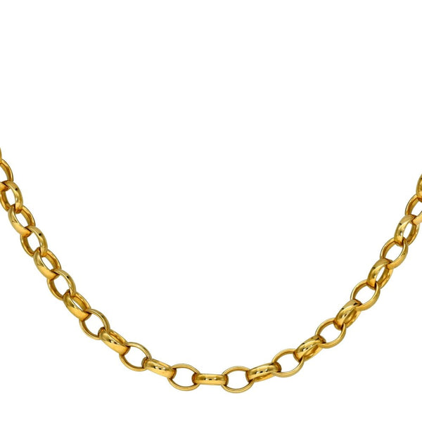 Ladies 9ct Yellow Gold Belcher Necklace - 21" - 10.5g