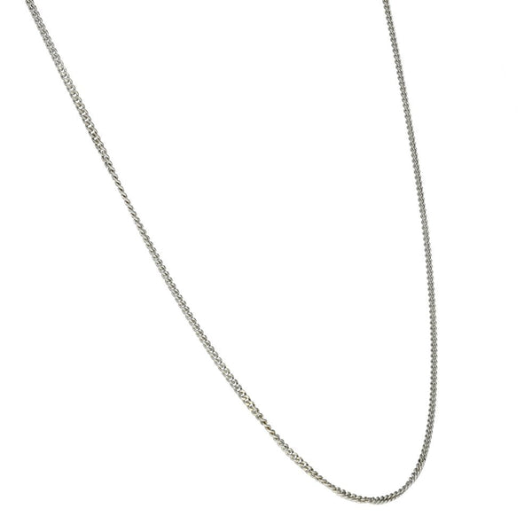 Ladies 9ct White Gold Curb Necklace - 18" - 2.4g