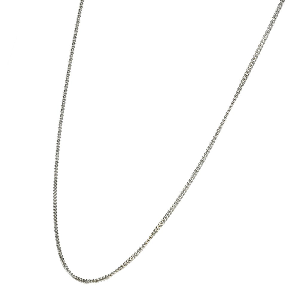 Ladies 9ct White Gold Curb Necklace - 18" - 2.4g