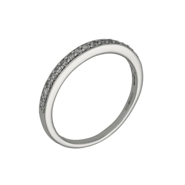 Ladies 14ct White Gold Diamond Set Eternity Ring - Size O