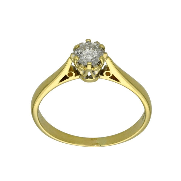 Ladies 18ct Yellow Gold Diamond Engagement Ring - 0.33ct