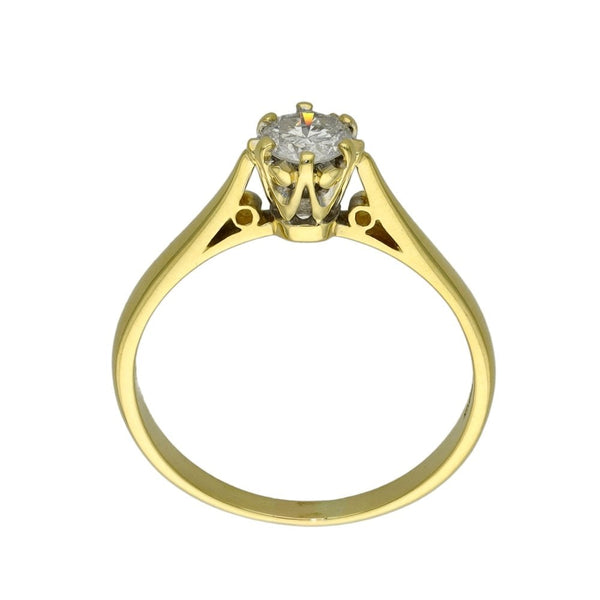 Ladies 18ct Yellow Gold Diamond Engagement Ring - 0.33ct