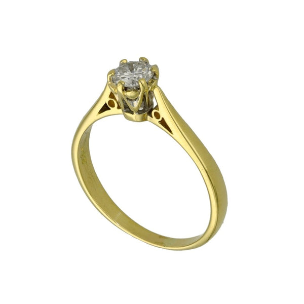 Ladies 18ct Yellow Gold Diamond Engagement Ring - 0.33ct