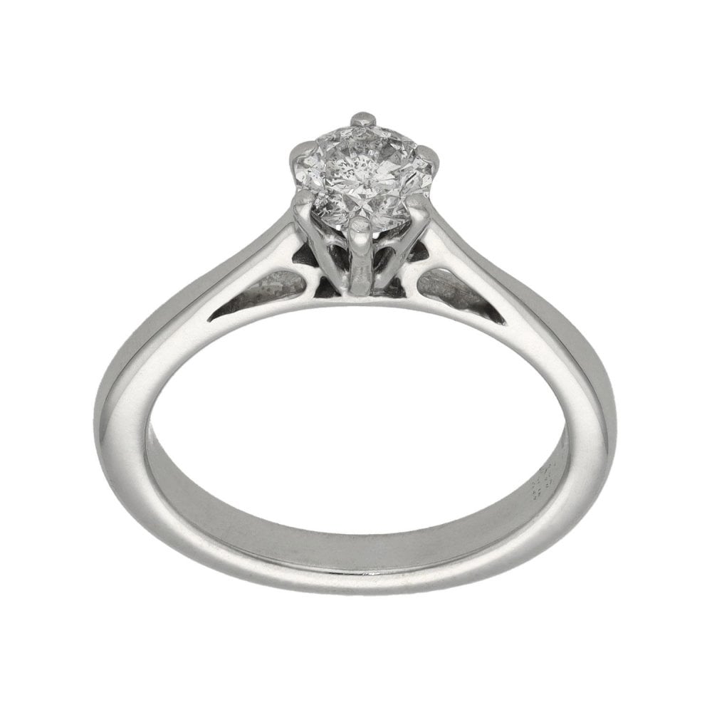 Ladies 18ct White Gold Diamond Engagement Ring - 0.54ct