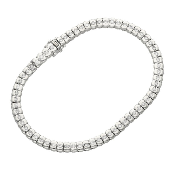 Ladies 18ct White Gold Diamond Set Tennis Bracelet  - 2.50ct