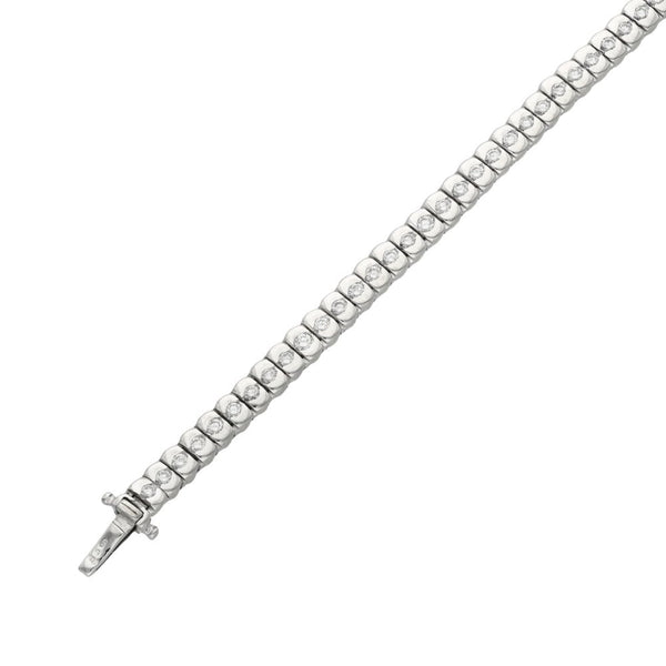 Ladies 18ct White Gold Diamond Set Tennis Bracelet  - 2.50ct