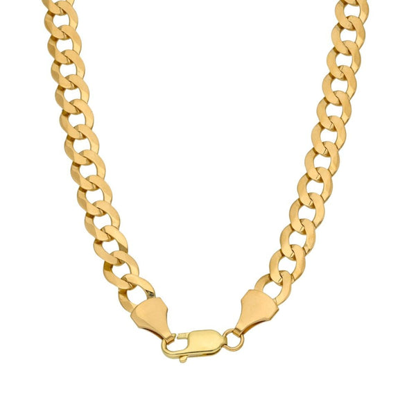 9ct Yellow Gold Cubic Zirconia Cross & Curb Chain - 24"