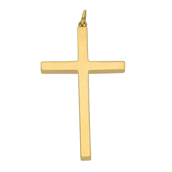 9ct Yellow Gold Patterned Cross Pendant - 5.8g
