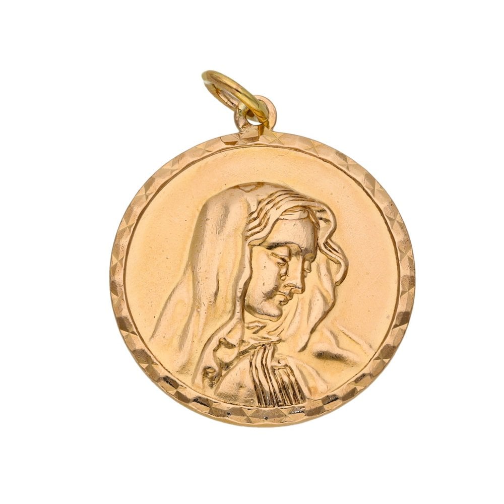 9ct Yellow Gold Madonna Pendant - 6.3g