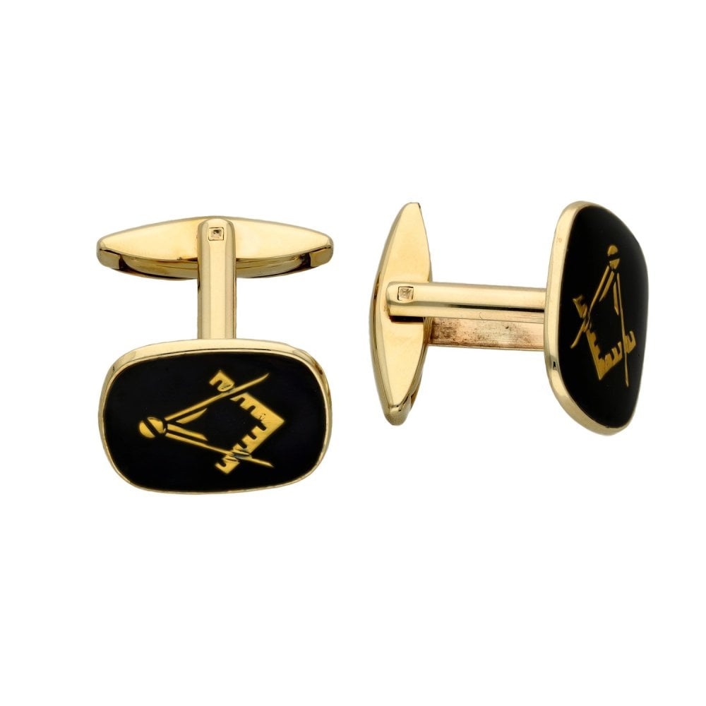 Gents 9ct Yellow Gold Masonic Cufflinks - 10.4g