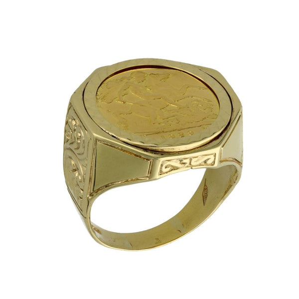 1929 Yellow Gold Full Sovereign Coin Ring - Size Z+2½