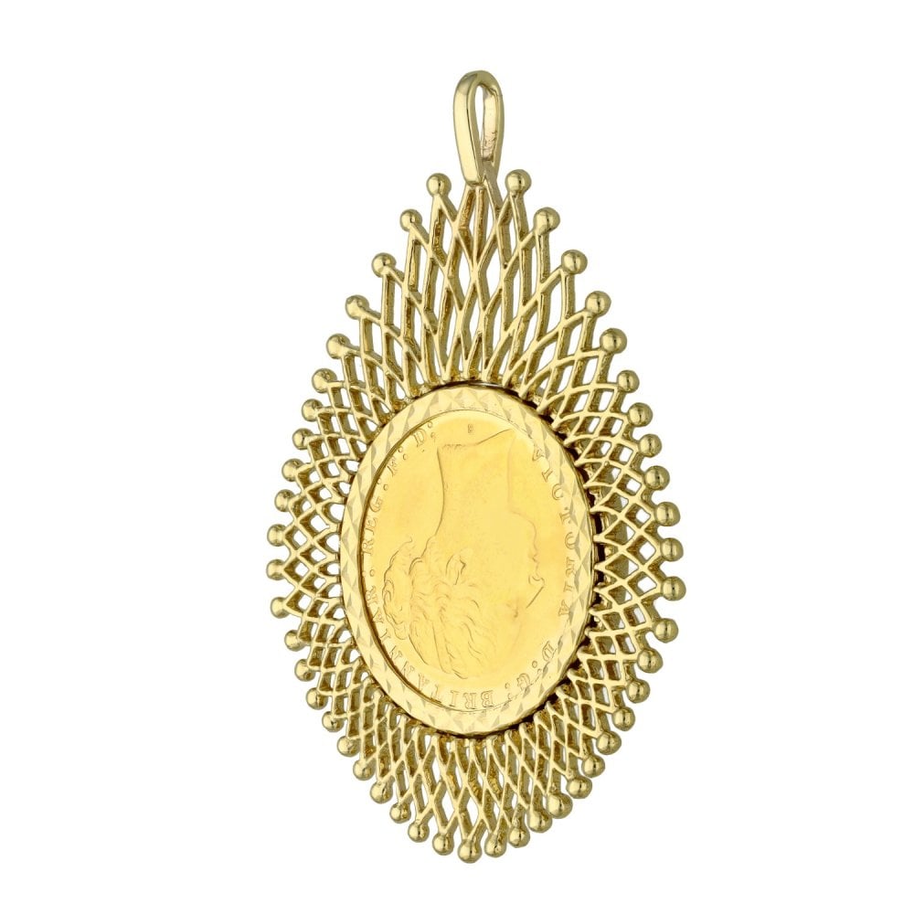 1883 Yellow Gold Full Sovereign Coin Pendant - 14.8g