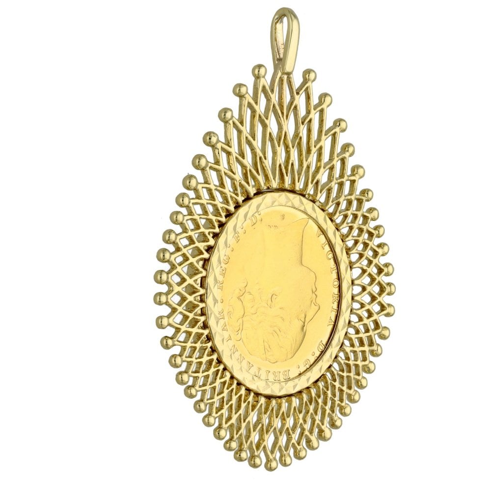 1883 Yellow Gold Full Sovereign Coin Pendant - 14.8g