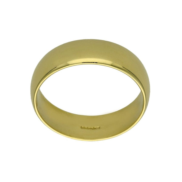 18ct Yellow Gold D-Shape Wedding Ring - Size W - 8.7g