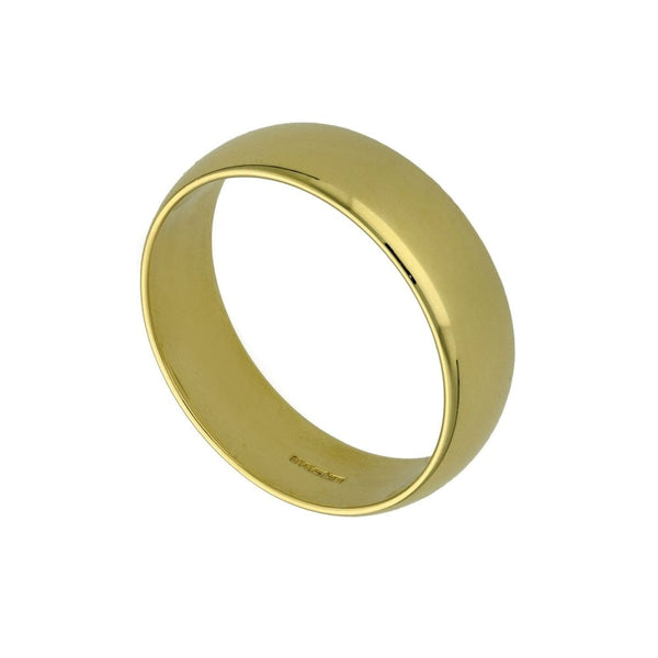 18ct Yellow Gold D-Shape Wedding Ring - Size W - 8.7g