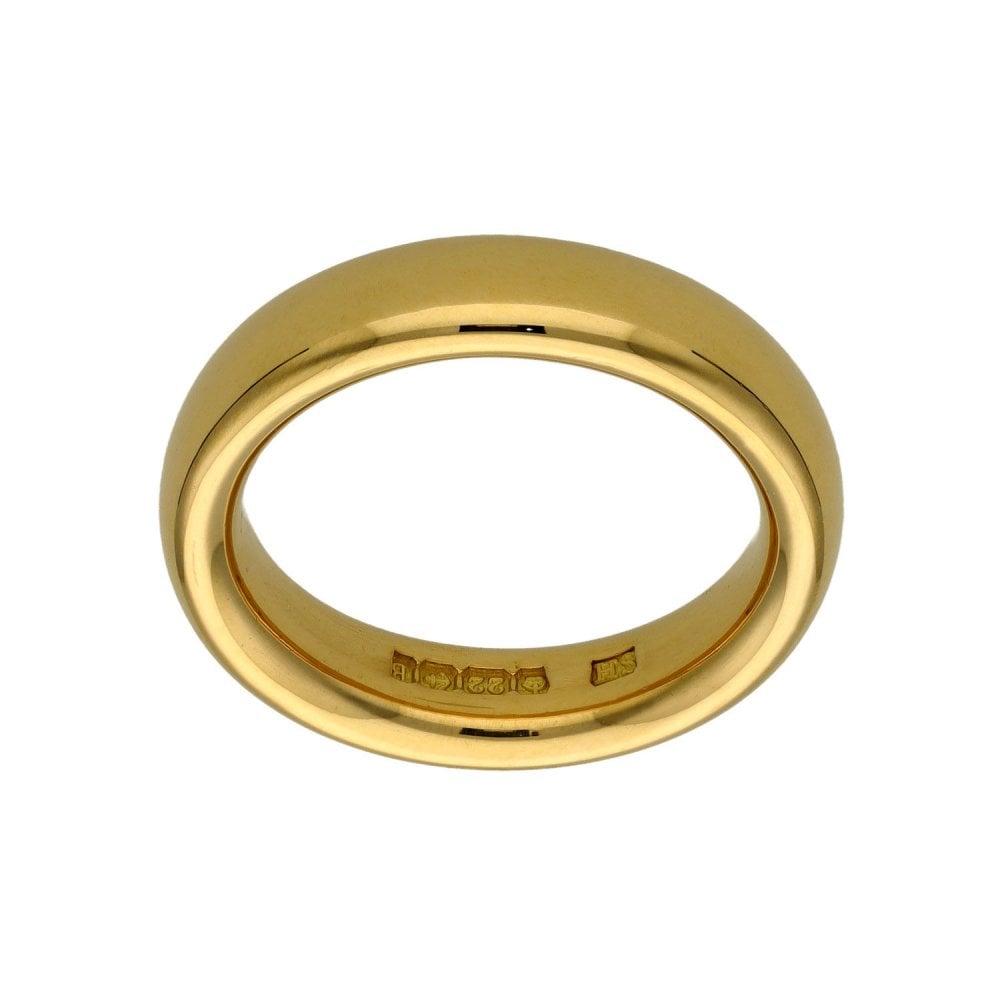 22ct Yellow Gold Court Shape 5mm Wedding Ring - Size M - 11.8g