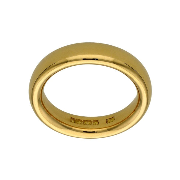 22ct Yellow Gold Court Shape 5mm Wedding Ring - Size M - 11.8g