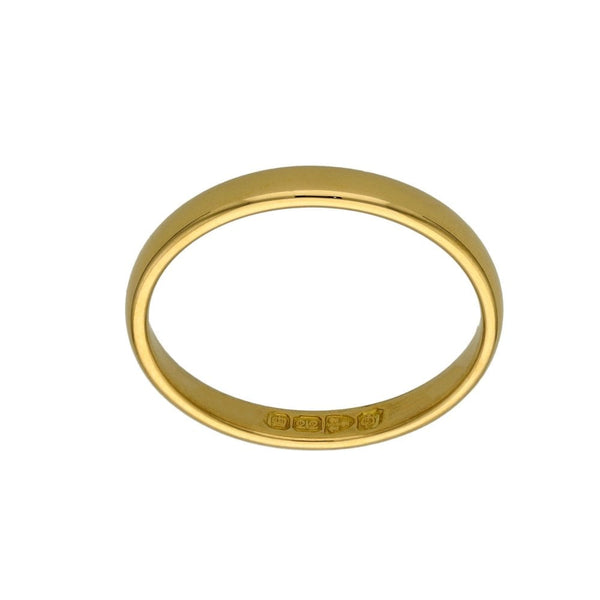 22ct Yellow Gold 2.5mm Wedding Ring - Size K½ - 2.2g